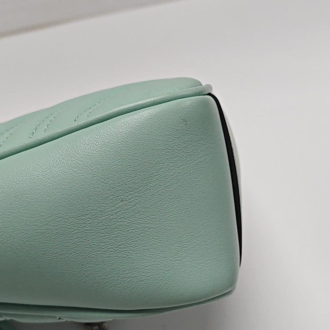 GG Marmont Medium Quilted Calfskin Green
