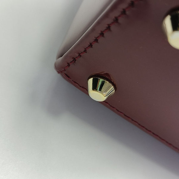 Lady Dior Mini Cannage Patent Calfskin Red