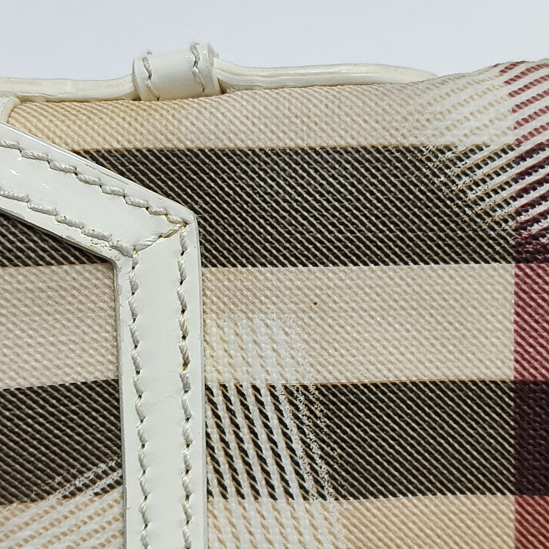 Coated Canvas Top Handle Bag Beige