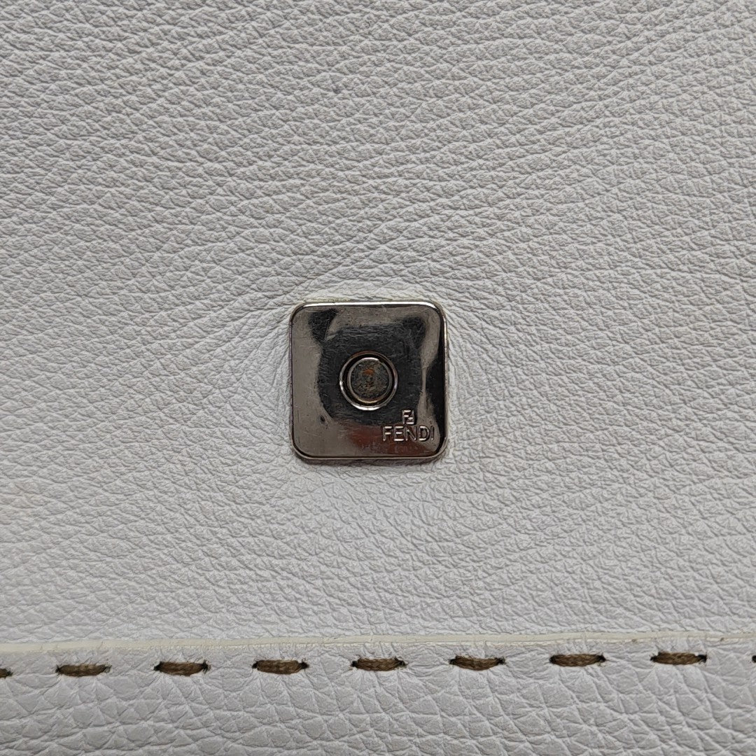 Quilted Calfskin Shoulder Bag White