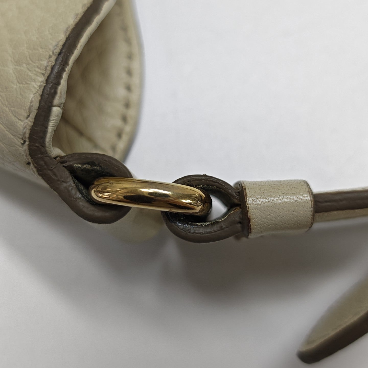 Leather Shoulder Bag White