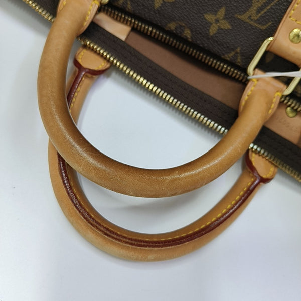 KEEPALL 50 Monogram Coated Canvas Brown