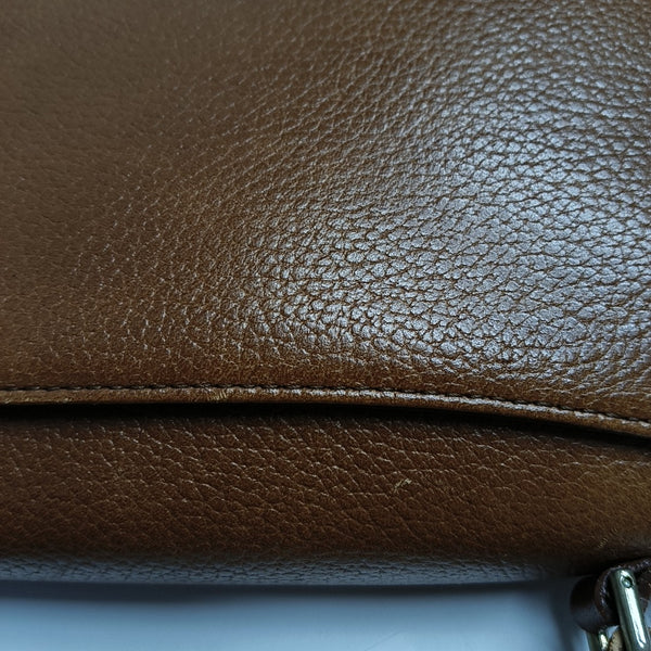 Calfskin Top Handle Bag Brown