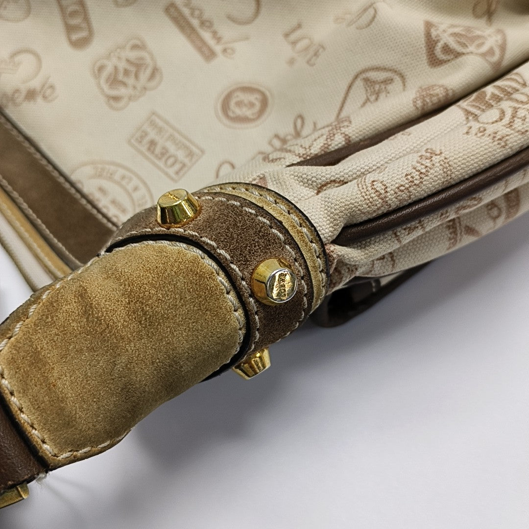 Monogram Canvas Shoulder Bag Beige