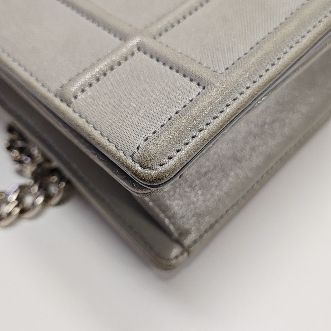 Diorama Small Cannage Calfskin Silver