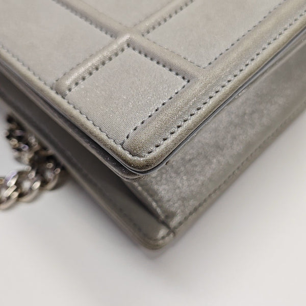 Diorama Small Cannage Calfskin Silver