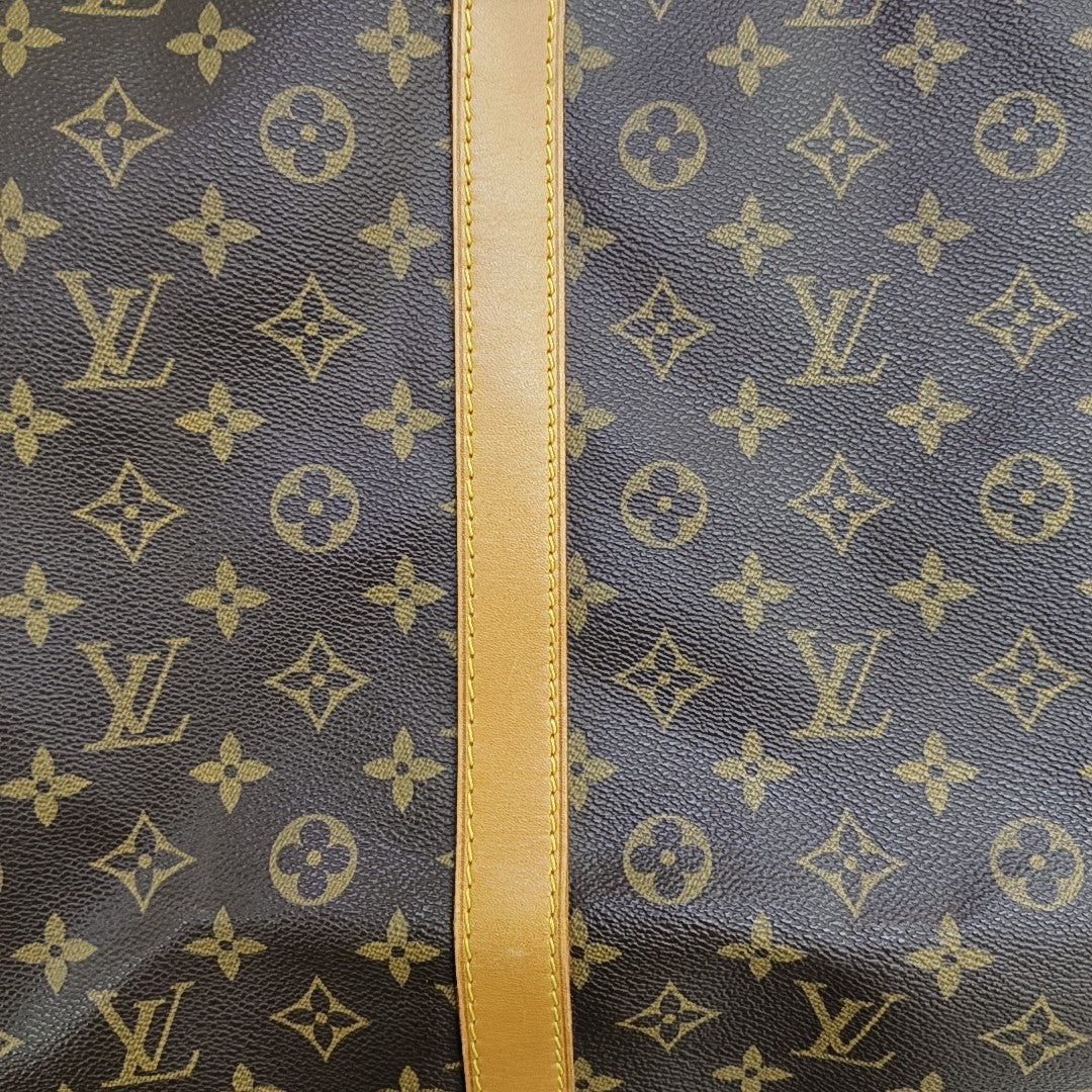 KEEPALL 60 Monogram Coated Canvas Brown