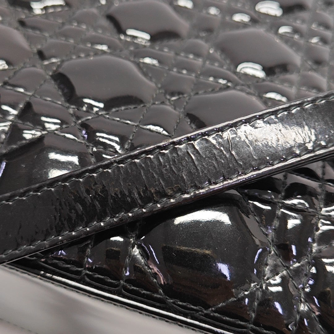 Lady Dior Medium Cannage Patent Leather Black