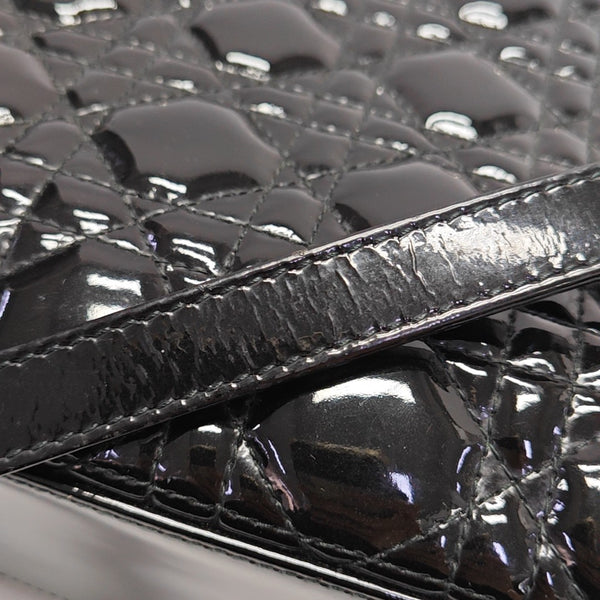 Lady Dior Medium Cannage Patent Leather Black