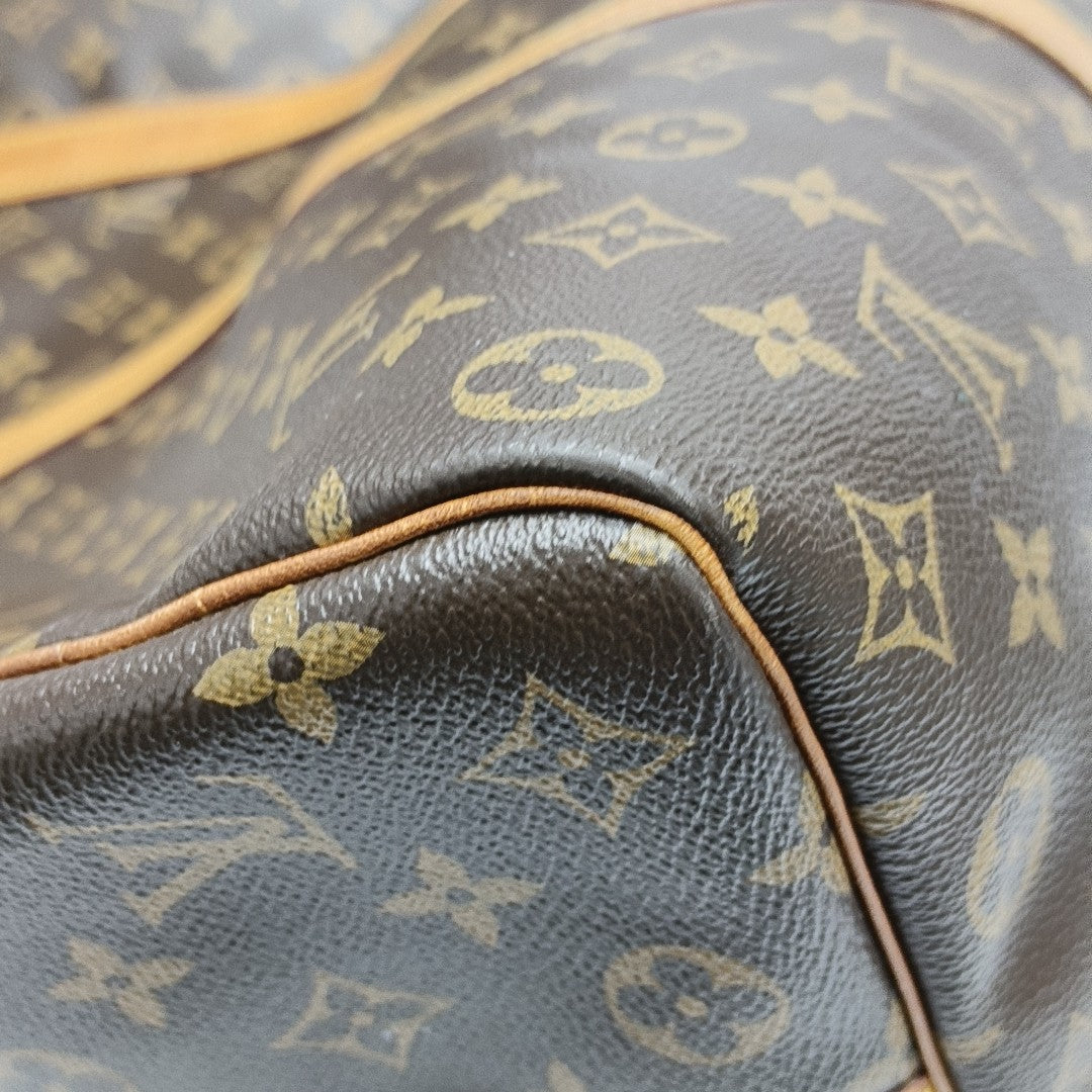 KEEPALL 50 Monogram Coated Canvas Brown