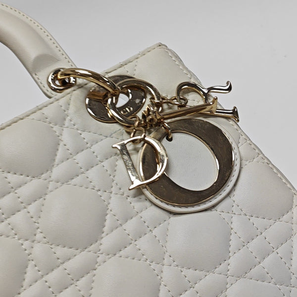 Lady Dior Small Cannage Lambskin White