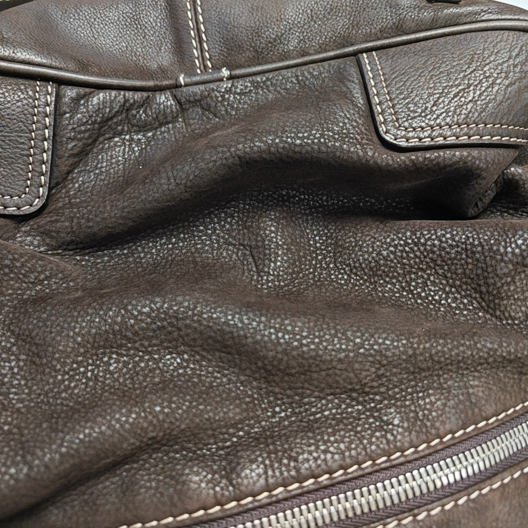 Calfskin Shoulder Bag Brown