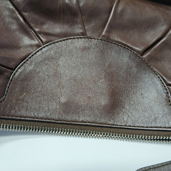 Calfskin Top Handle Bag Brown