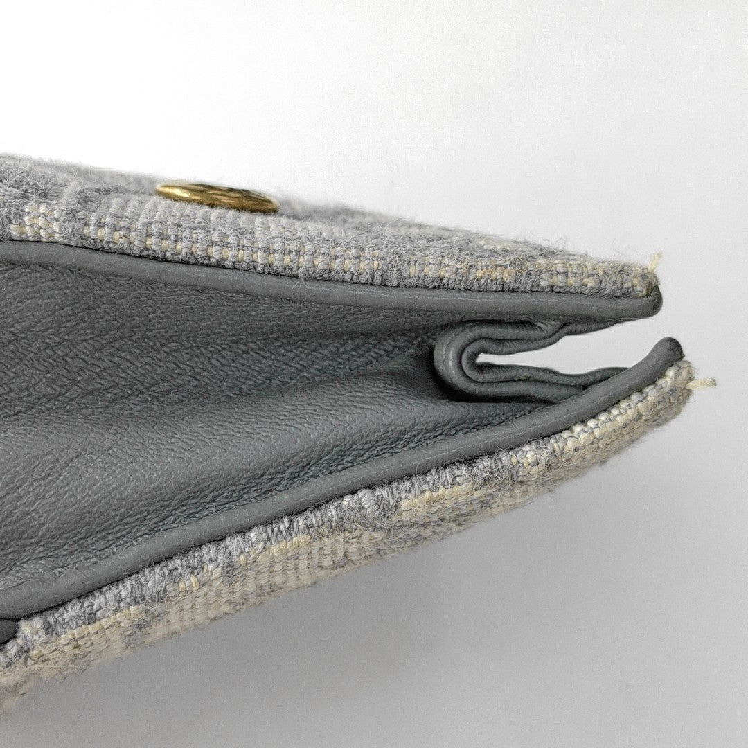 Saddle Mini Oblique Canvas Gray Wallet