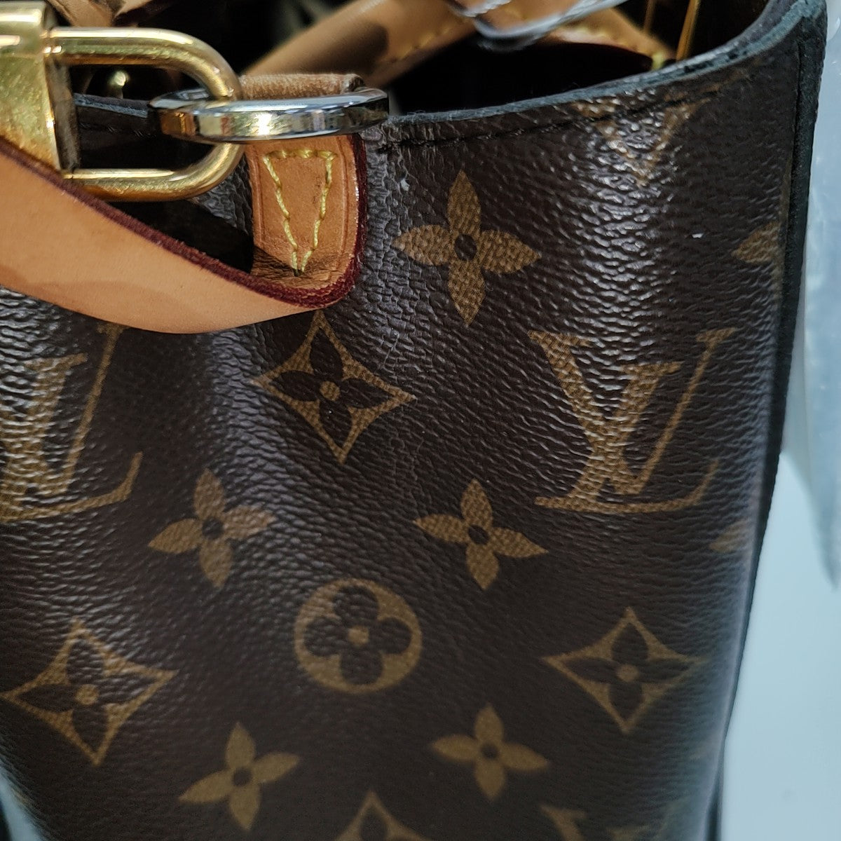 MONTAIGNE MM Monogram Coated Canvas Brown