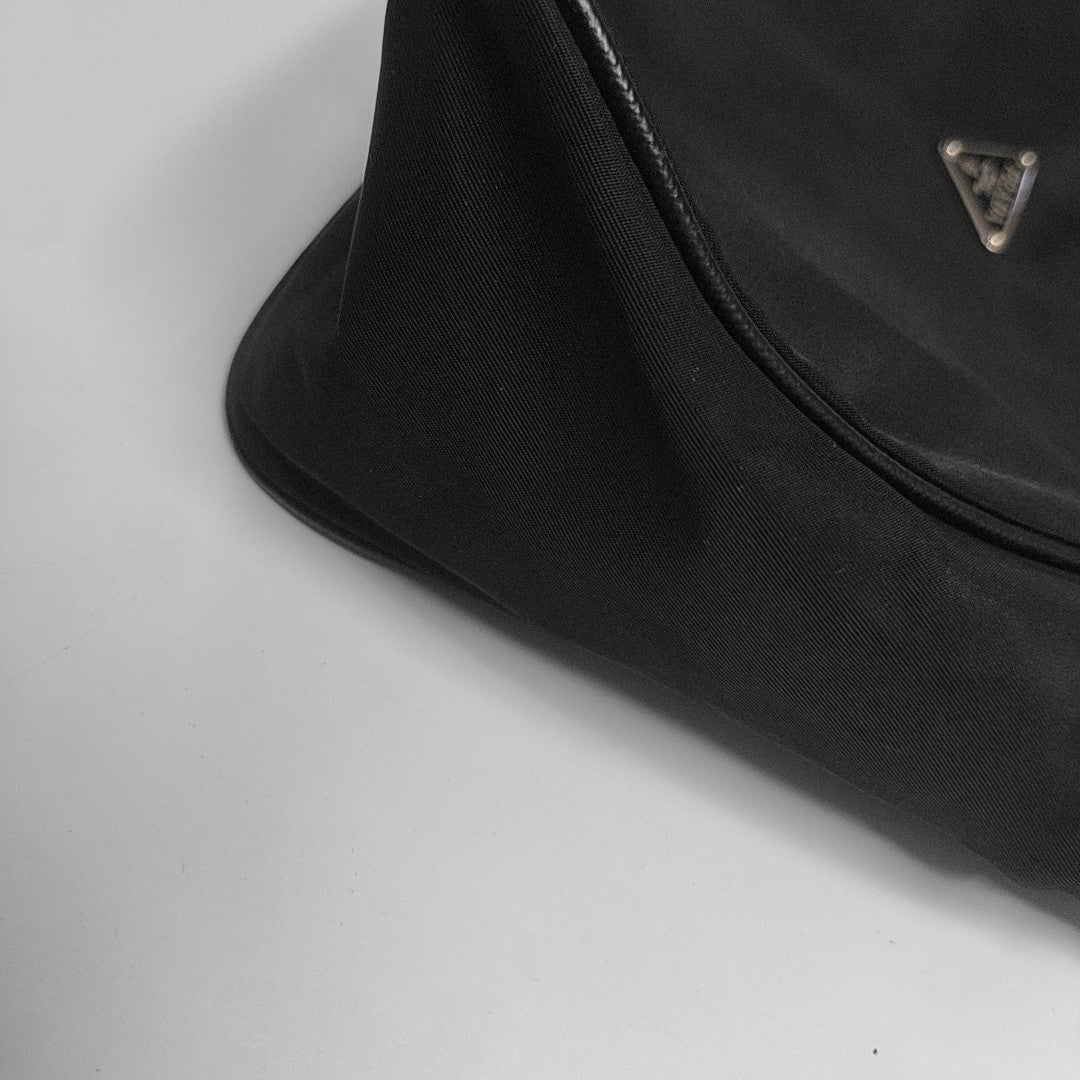 Nylon Top Handle Bag Black