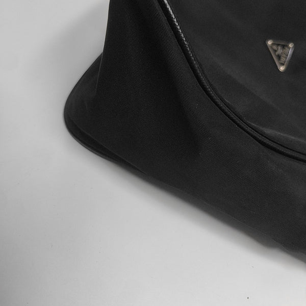 Nylon Top Handle Bag Black
