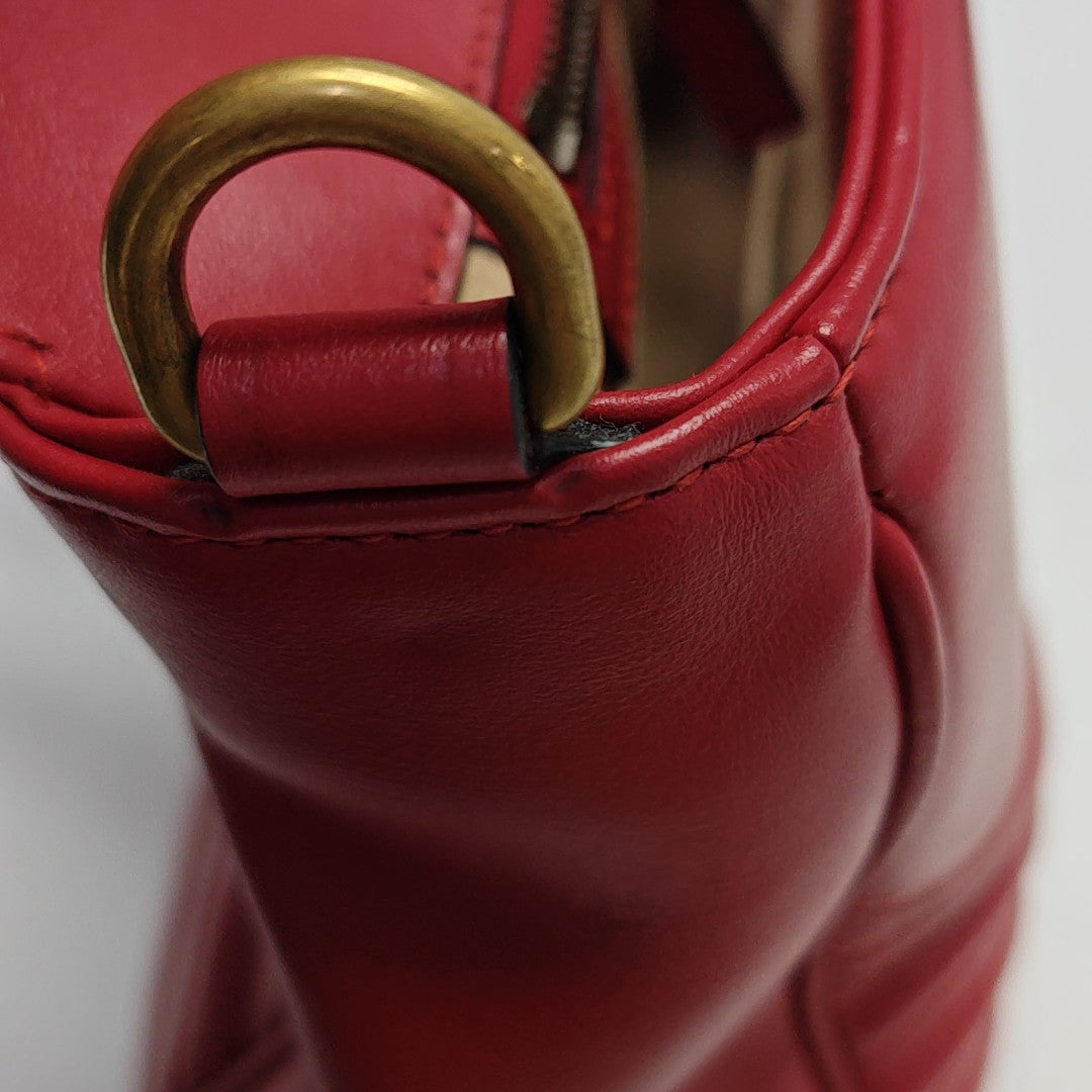 GG Marmont Small Quilted Calfskin Red