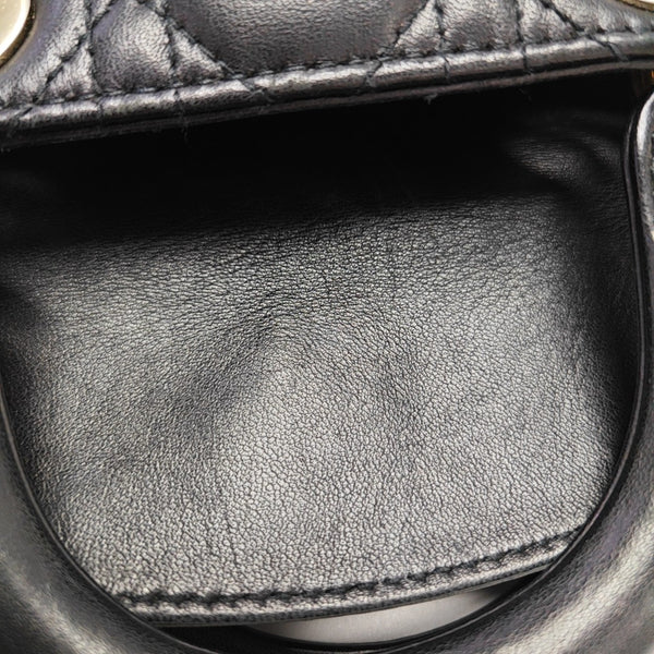 Lady Dior Mini Cannage Piel de cordero Negro