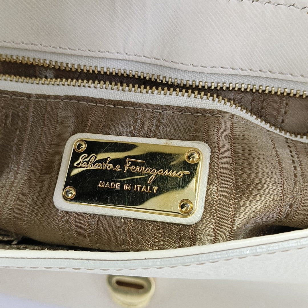 Calfskin Shoulder Bag White