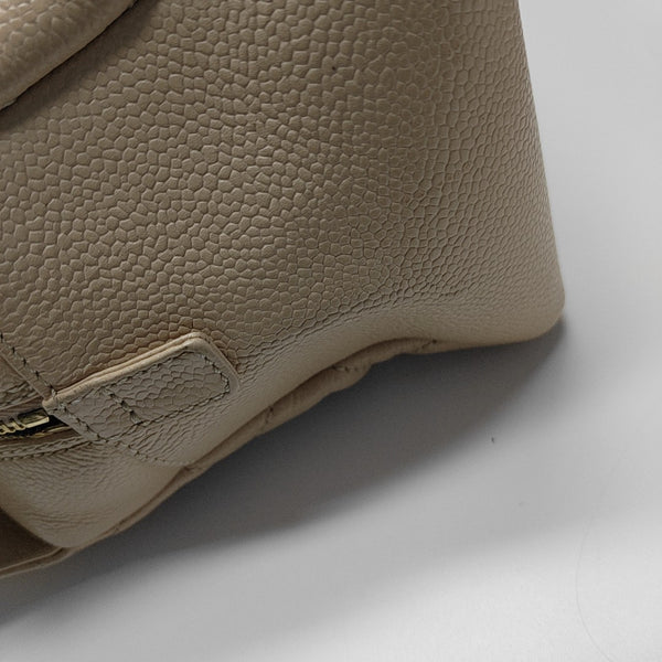 CHANEL PETITE Quilted Grained Calfskin Beige