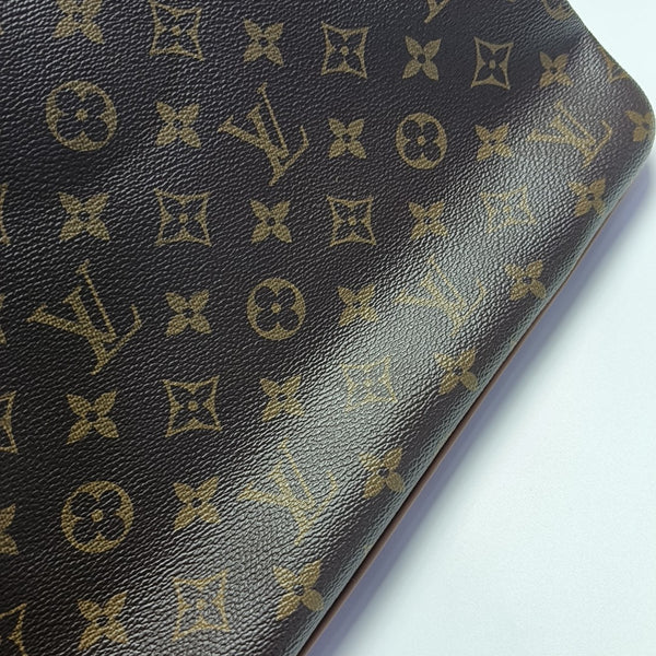Monogram Coated Canvas Tote Bag Brown
