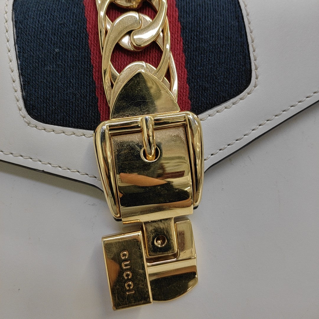Sylvie Mini Calfskin White