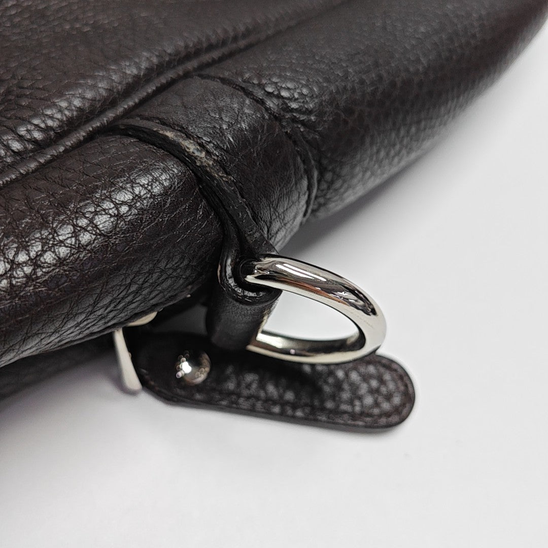 Calfskin Top Handle Bag Brown
