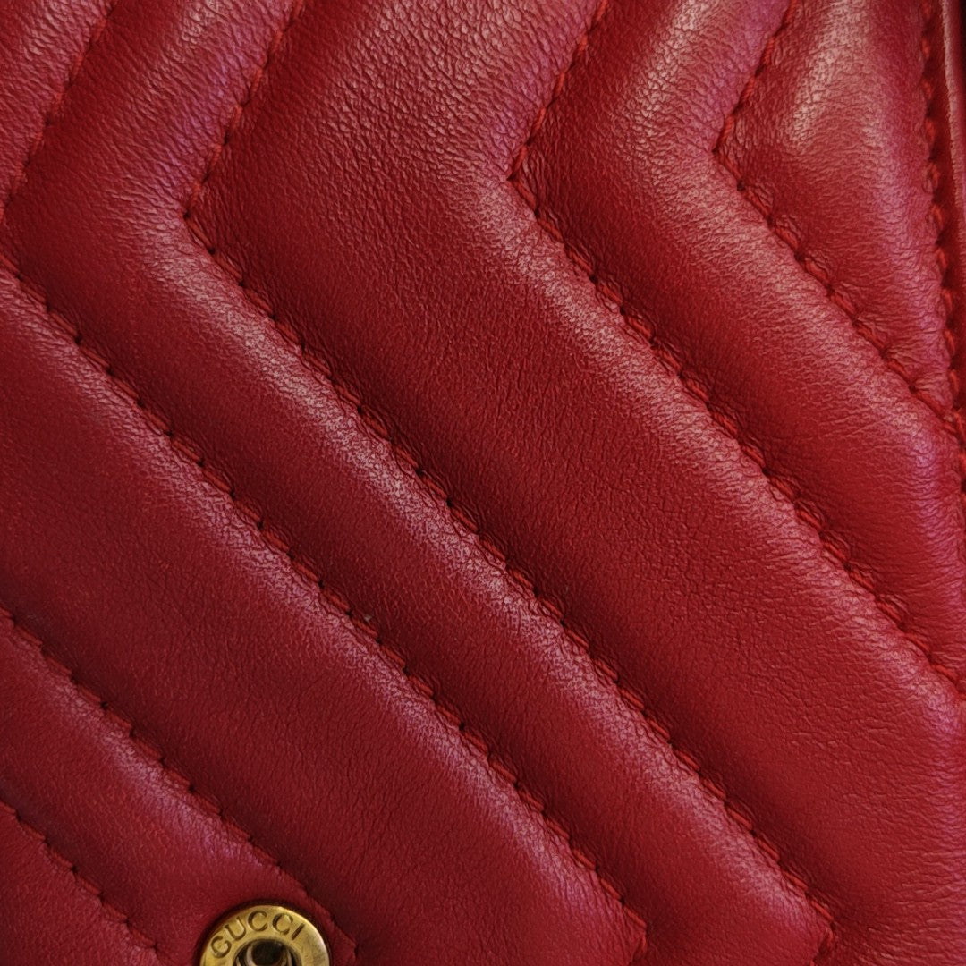 GG Marmont Mini Quilted Calfskin Red