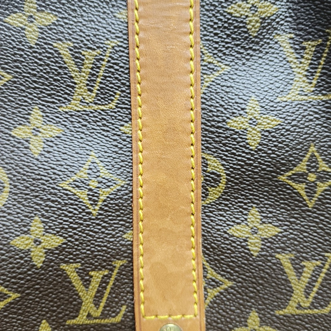KEEPALL 50 Monogram Coated Canvas Brown
