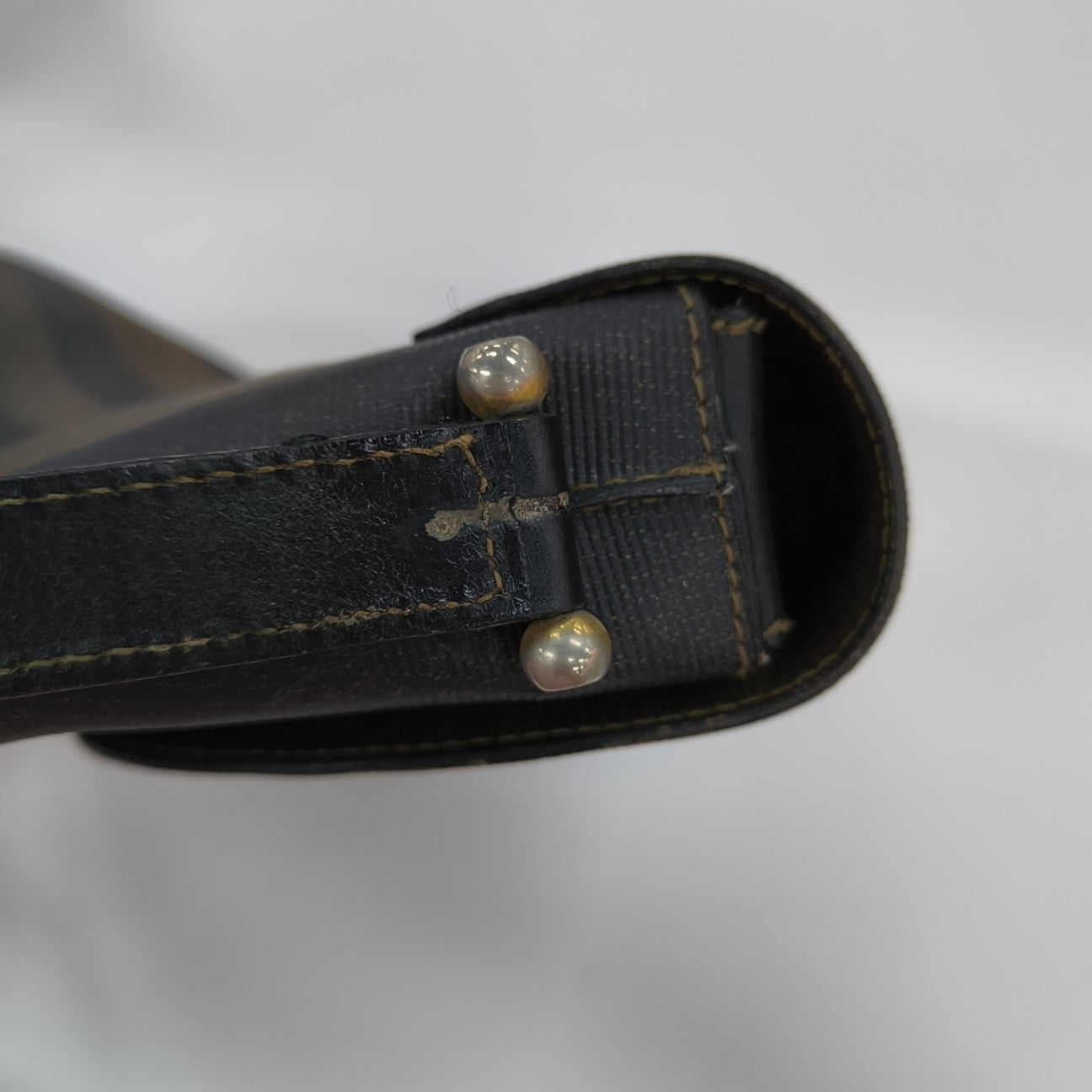Coated Canvas Shoulder Bag Brown