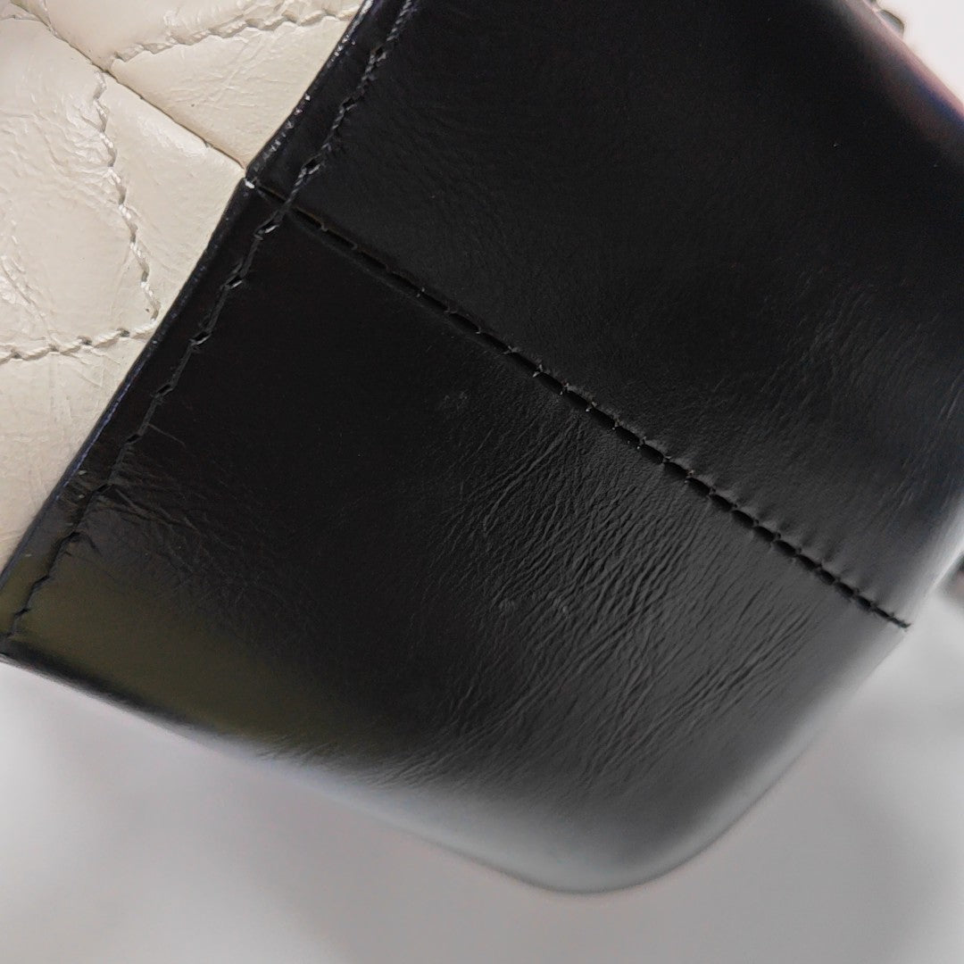GABRIELLE Medium Quilted Calfskin White