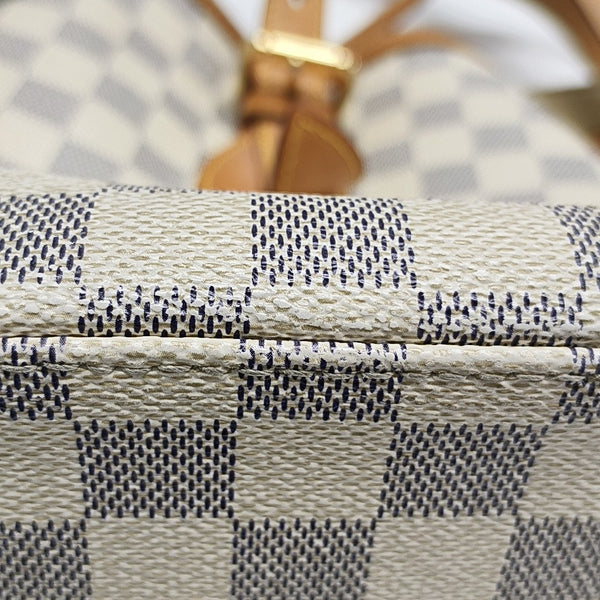 HAMPSTEAD MM Damier Azur Coated Canvas White