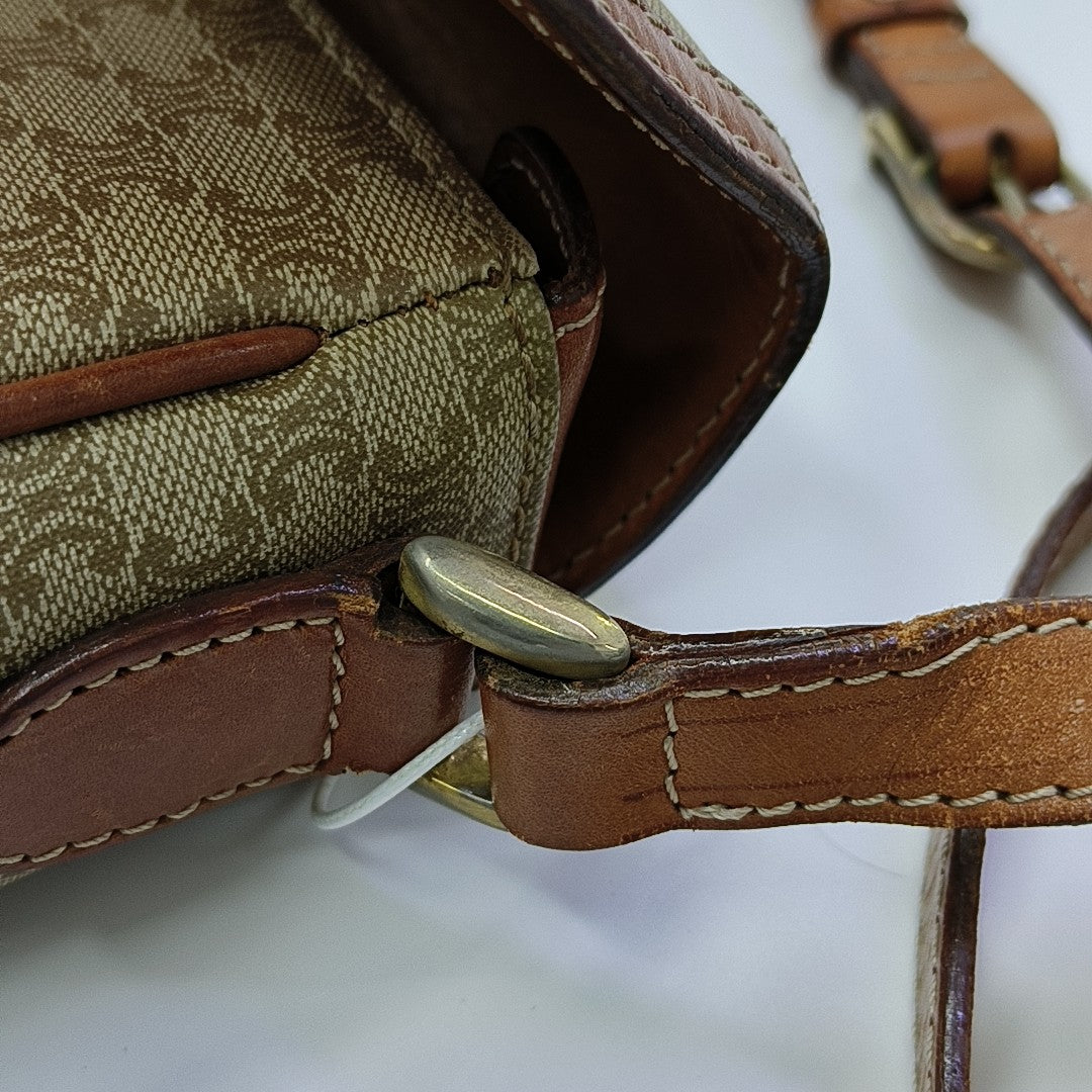 Coated Canvas Shoulder Bag Beige