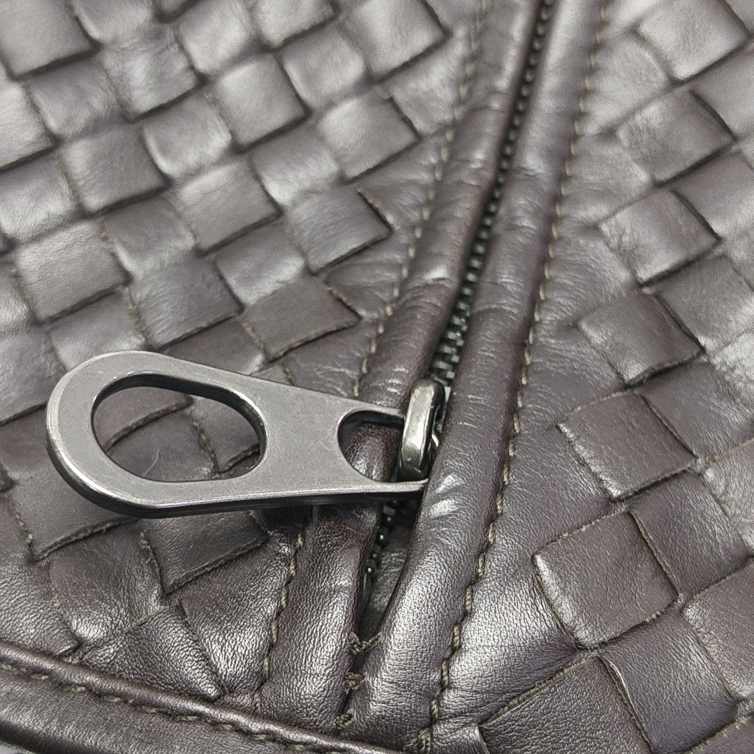 Lambskin Top Handle Bag Brown