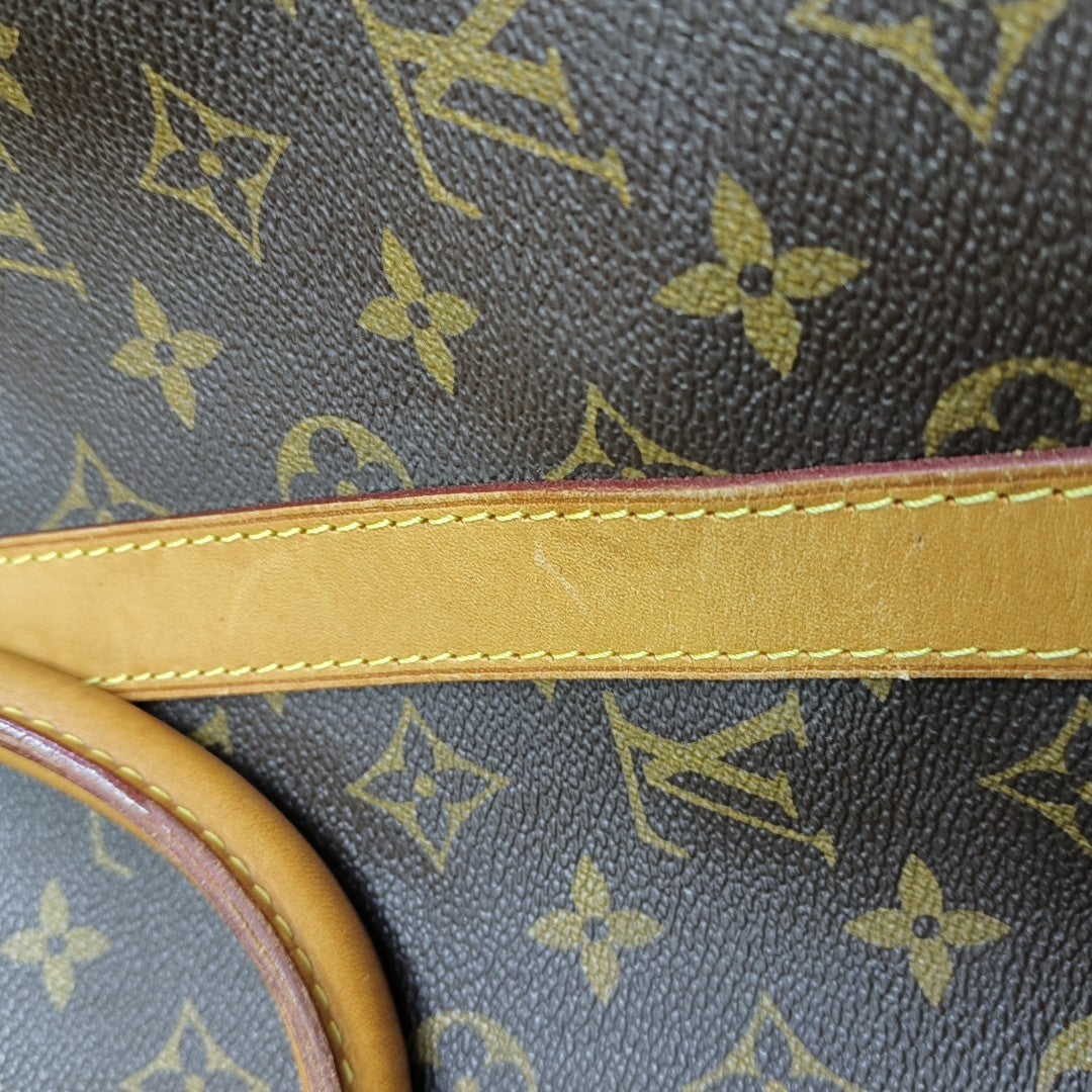 KEEPALL 50 Monogram Coated Canvas Brown