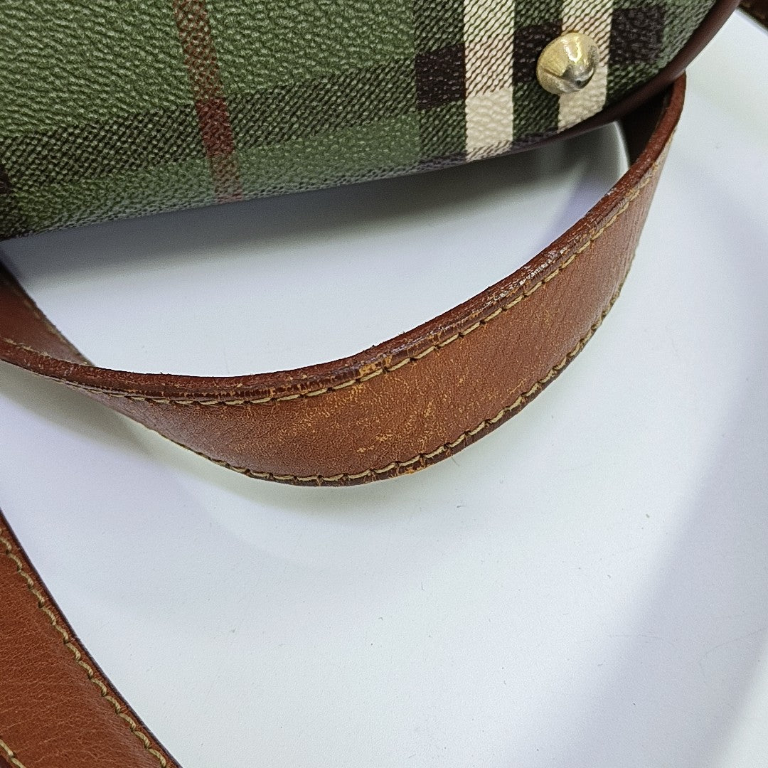 Coated Canvas Shoulder Bag Green