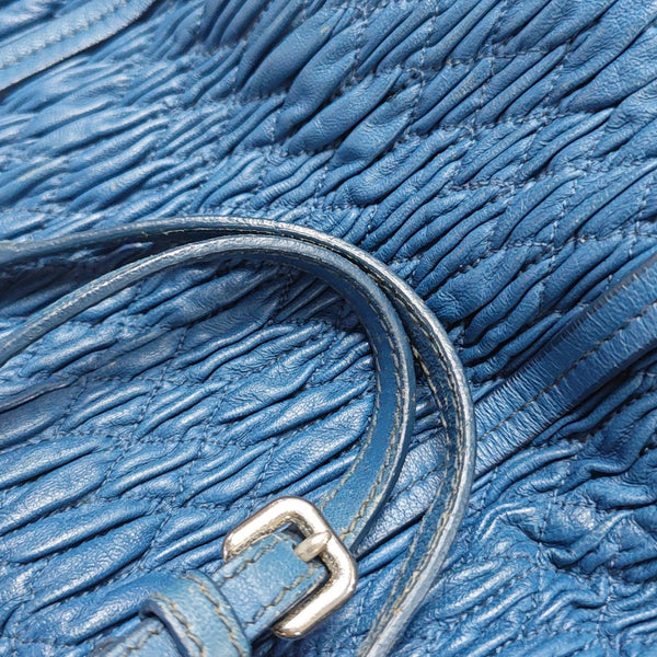 Quilted Lambskin Shoulder Bag Blue