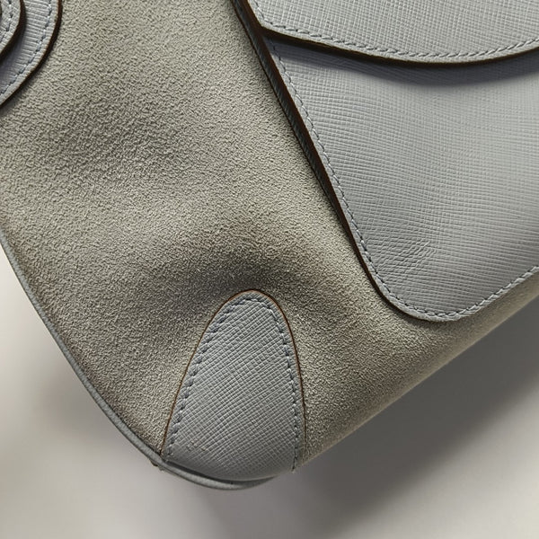 Suede Top Handle Bag Blue