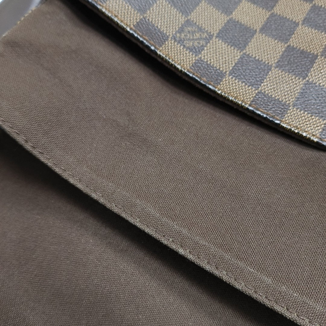 BASTILLE Damier Ebene Coated Canvas Brown
