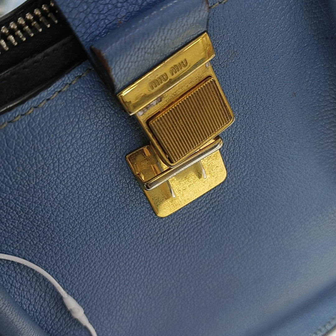 Calfskin Shoulder Bag Blue