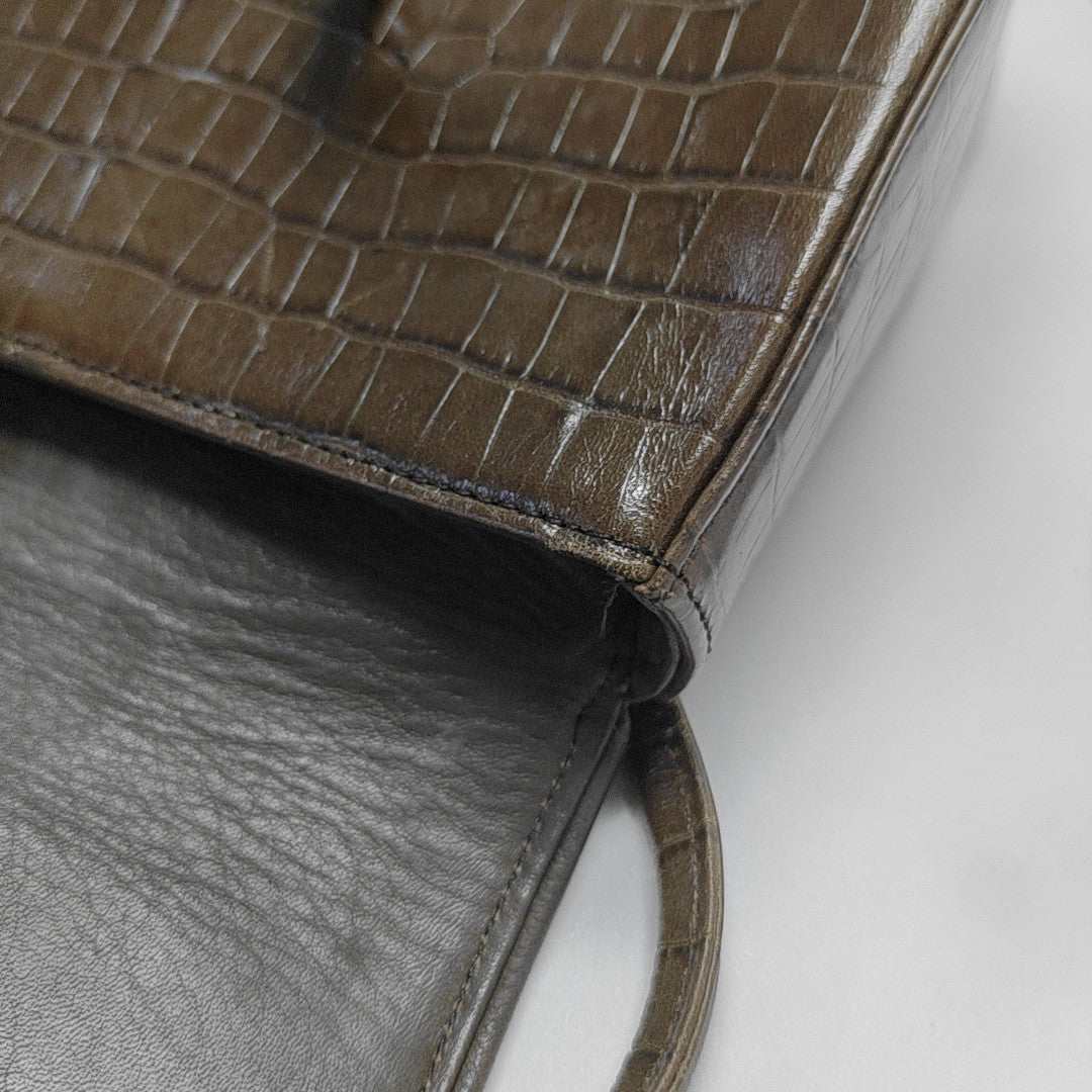 Calfskin Shoulder Bag Brown