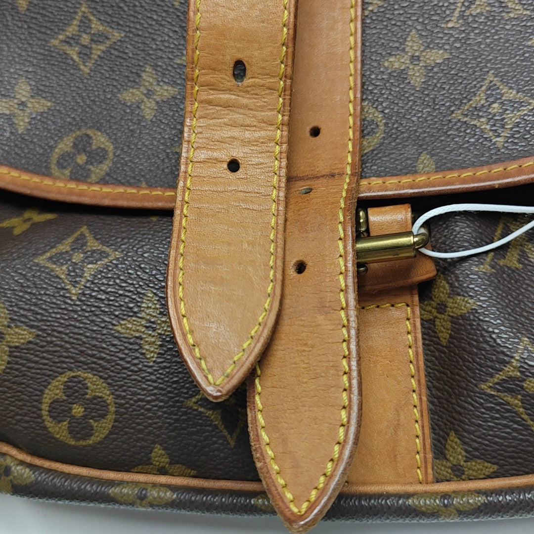 SAUMUR 35 Monogram Coated Canvas Brown