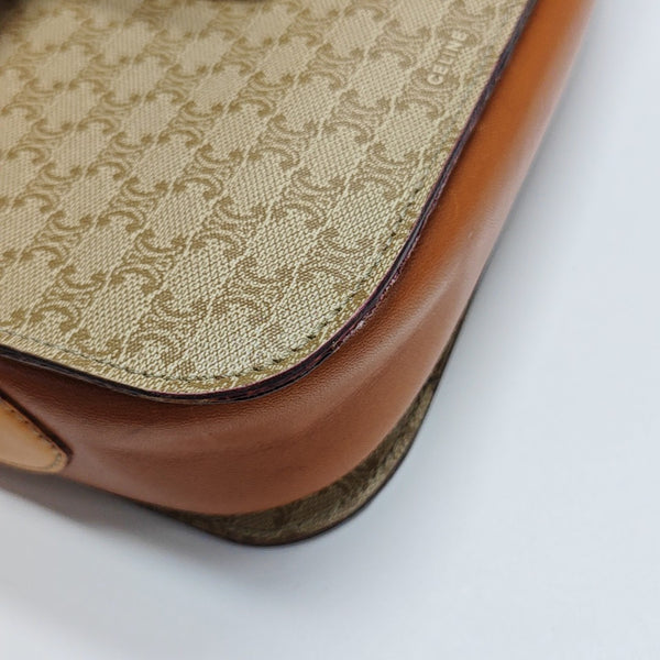 Coated Canvas Shoulder Bag Beige