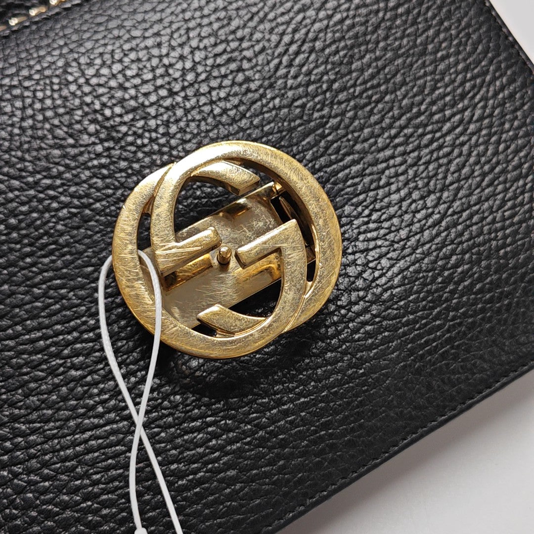 Interlocking G Small Calfskin Black