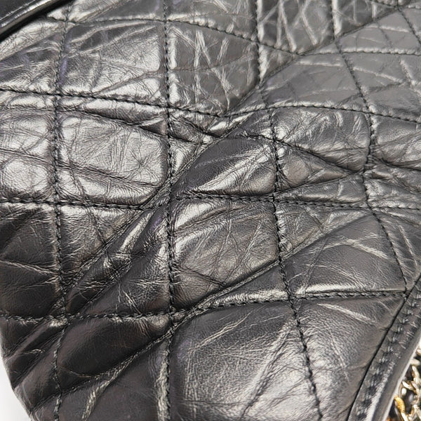 GABRIELLE Large Quilted Calfskin Black