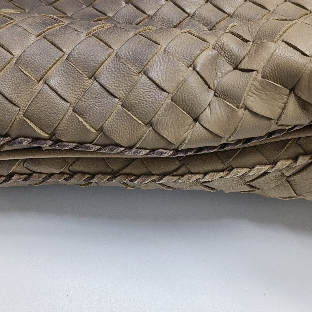 Lambskin Top Handle Bag Brown