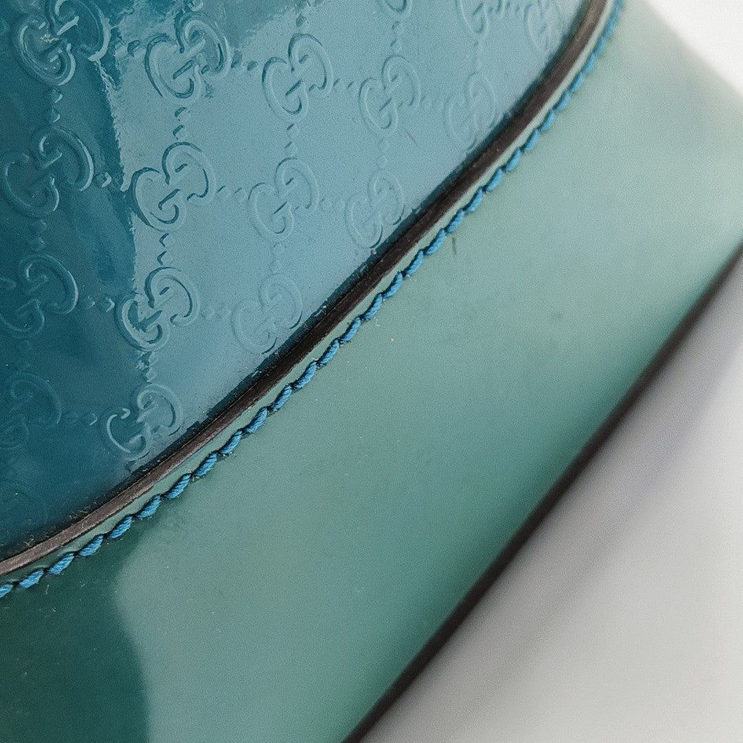 Monogram Patent Leather Shoulder Bag Blue