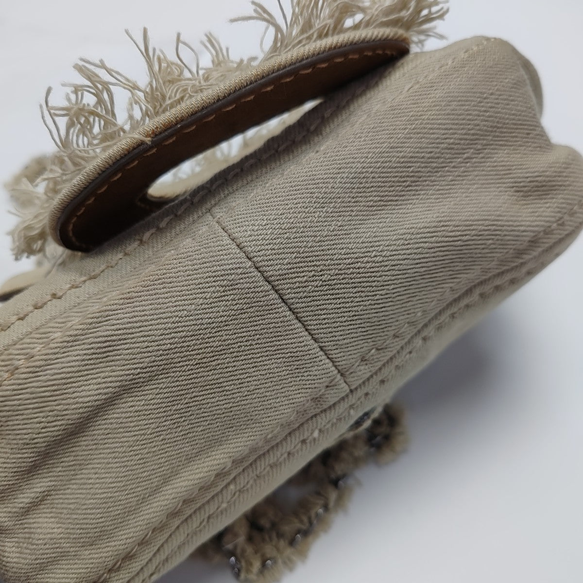 Denim Shoulder Bag Beige