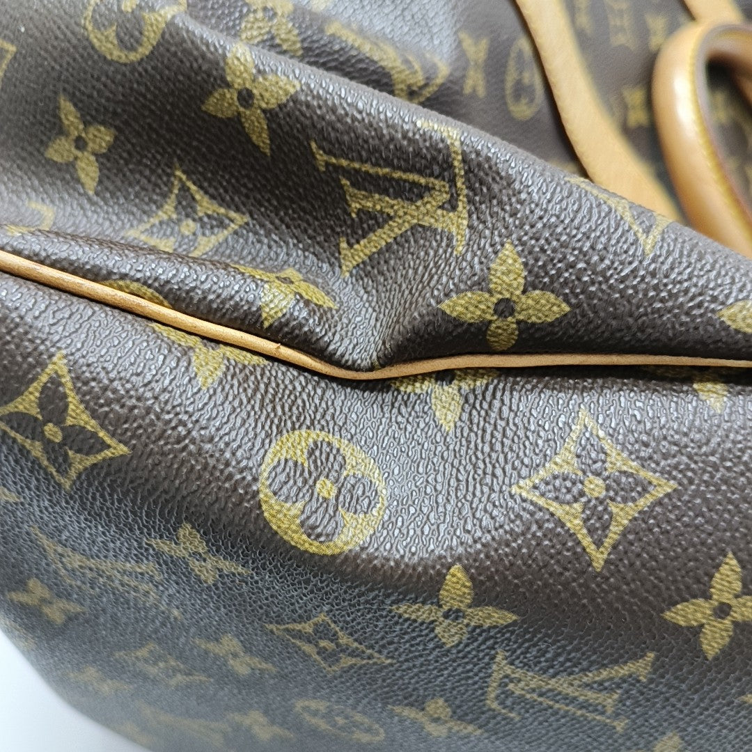 KEEPALL 45 Monogram Coated Canvas Brown